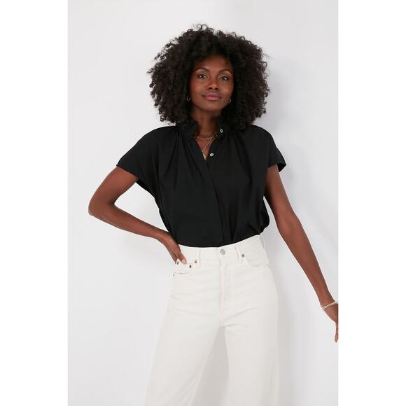 POMANDER PLACE Black Rae Blouse Size L NWT Retail $98 Tuckernuck - Picture 7 of 9